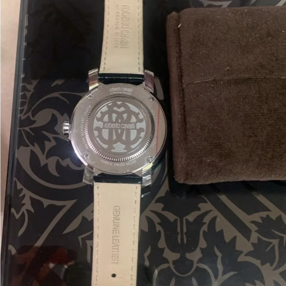 Silver Dial Black Leather Strap Men's Watch